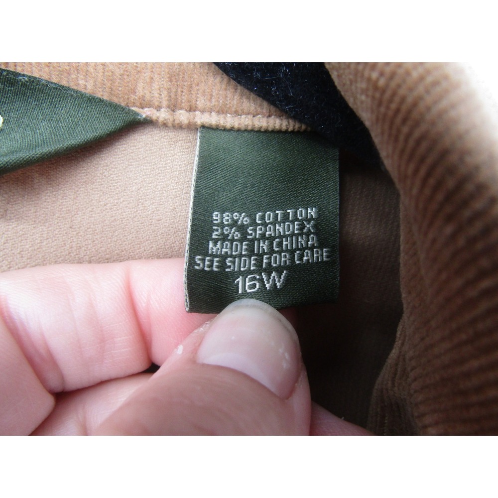 Eddie Bauer Corduroy Blazer Jacket Womens 16W Brown‎ Stretch Cotton 3-Pocket - Picture 6 of 9